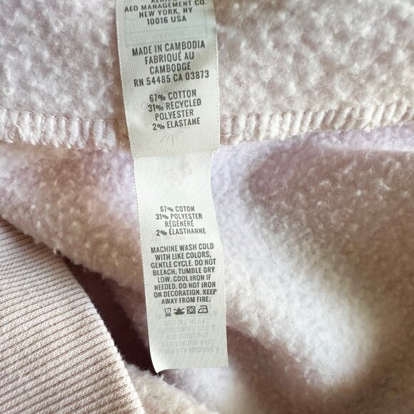 Aerie Offline Cloud Fleece Oversized Crewneck Pink Petal - XS Extra Small - Picture 7 of 7